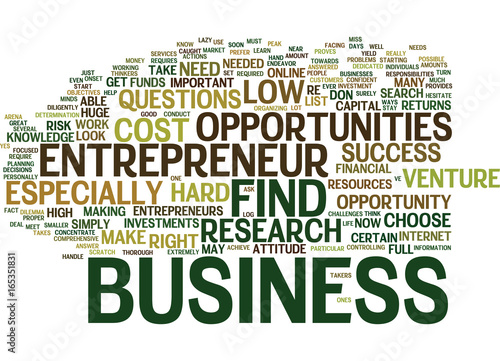 ENTREPRENEUR OPPORTUNITIES Text Background Word Cloud Concept