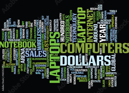 ENTER THE LAPTOP Text Background Word Cloud Concept