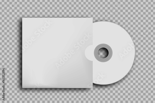 Vector realistic isolated CD disk for decoration and covering on the transparent background. White blank template for design.