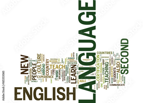 ENGLISH AS A SECOND LANGUAGE Text Background Word Cloud Concept
