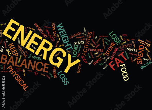 ENERGY BALANCE Text Background Word Cloud Concept