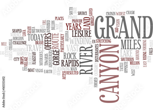EN ROUTE FOR GRAND CANYON Text Background Word Cloud Concept