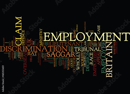 EMPLOYMENT LAW CLAIMS OVERSEAS WORKER Text Background Word Cloud Concept photo