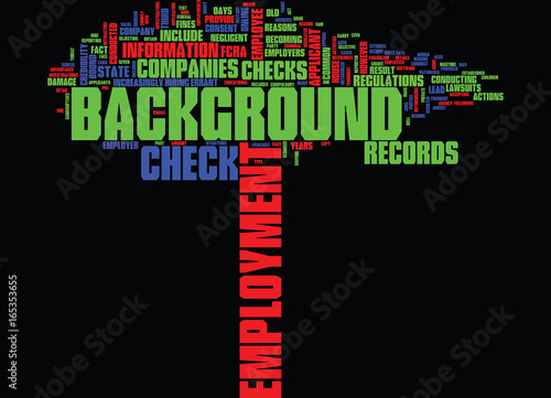 EMPLOYMENT BACKGROUND CHECK Text Background Word Cloud Concept