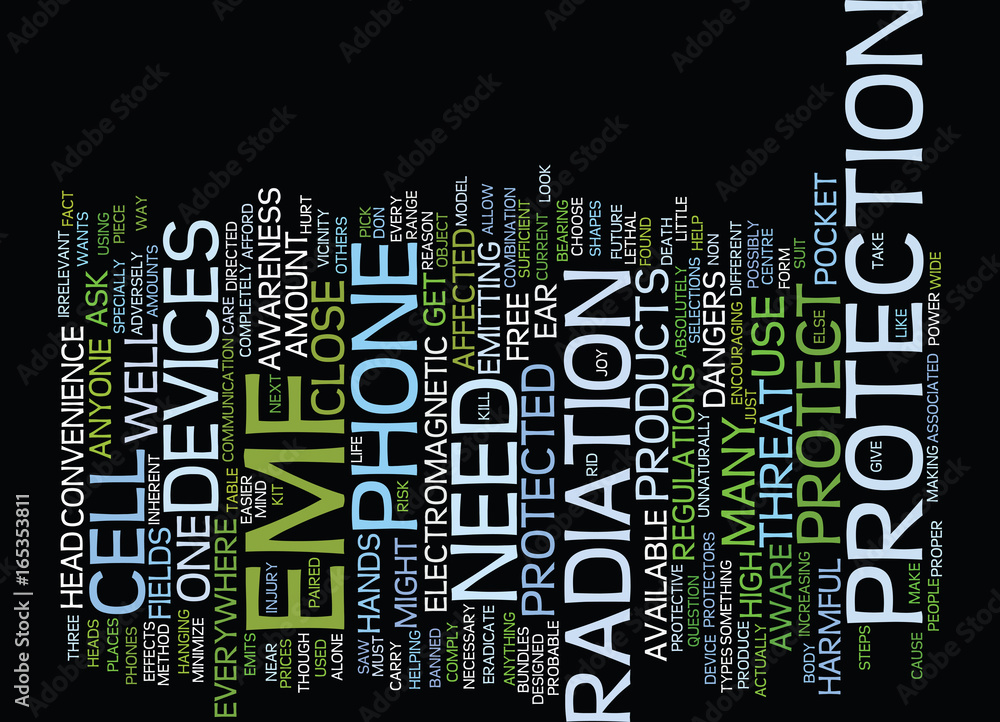 EMF DANGERS AND HOW TO PROTECT AGAINST THEM Text Background Word Cloud