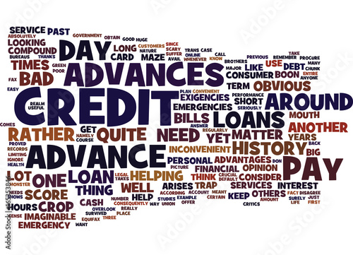 EMERGENCY PAY DAY ADVANCES HELP WHEN YOU NEED IT Text Background Word Cloud Concept