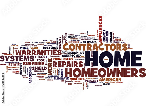 ELIMINATE THE WOES OF SURPRISE HOME REPAIRS Text Background Word Cloud Concept