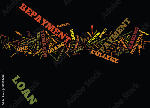 ELIMINATE COLLEGE DEBT WITH HELPFUL REPAYMENT ADVICE Text Background Word Cloud Concept