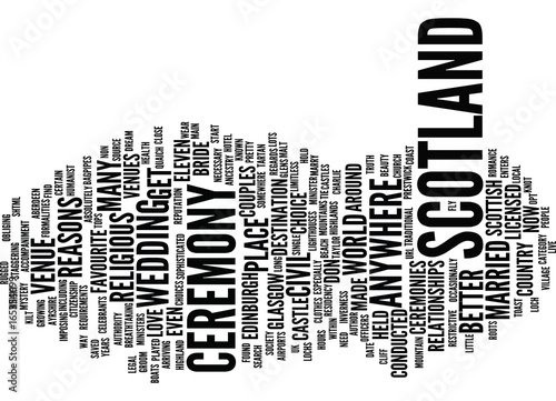 ELEVEN REASONS TO GET MARRIED IN SCOTLAND Text Background Word Cloud Concept