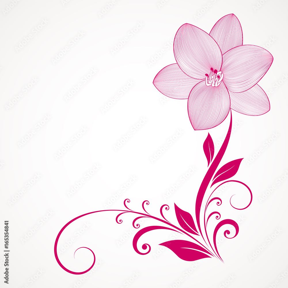 Floral background with flowers lily. Element for design. Floral background with flowers lily. Element for design.