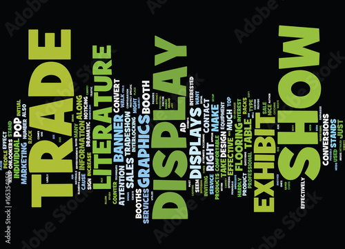 ELEMENTS OF A TRADESHOW DISPLAY Text Background Word Cloud Concept
