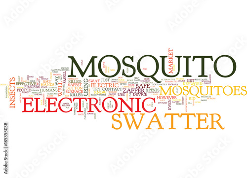 ELECTRONIC MOSQUITO SWATTER Text Background Word Cloud Concept