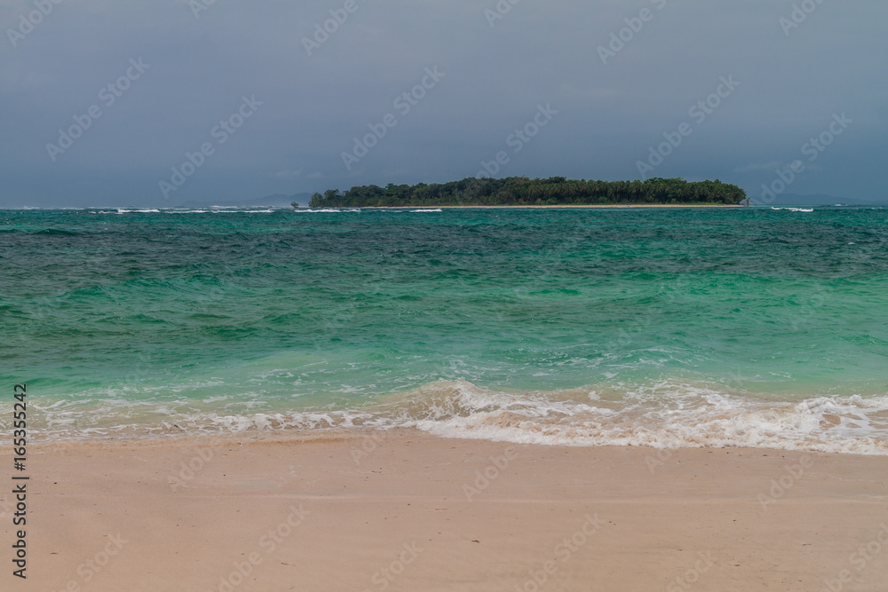Beach at Isla Zapatilla island, part of Bocas del Toro archipelago, Panama