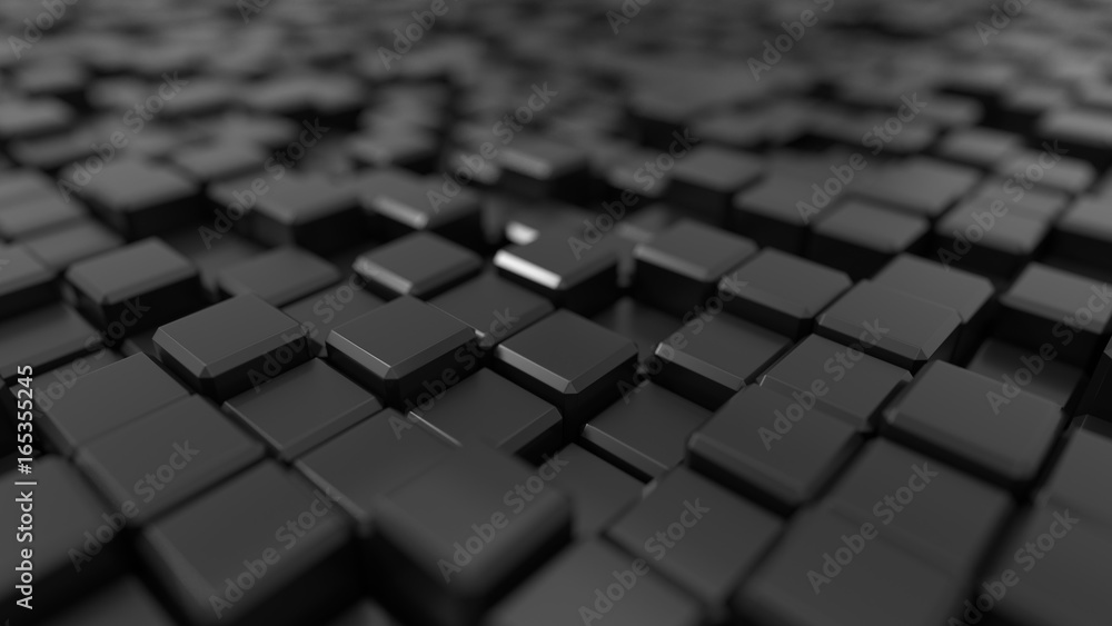 3d illustration of black cubes. 3d illustration of black cubes.