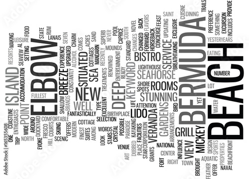 ELBOW BEACH IN BERMUDA Text Background Word Cloud Concept