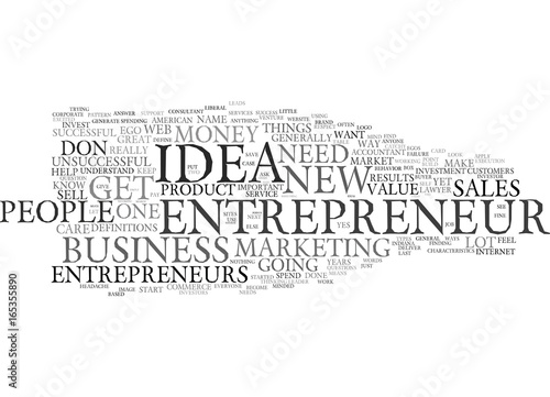 EGO AND THE ENTREPRENEUR Text Background Word Cloud Concept
