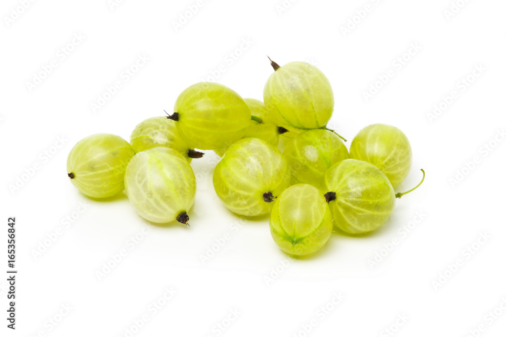 Heap of ripe, fresh harvested green gooseberry fruit Heap of ripe, fresh harvested green gooseberry fruit