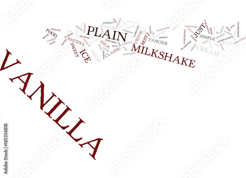 BEST RECIPES CLASSIC VANILLA MILKSHAKE Text Background Word Cloud Concept