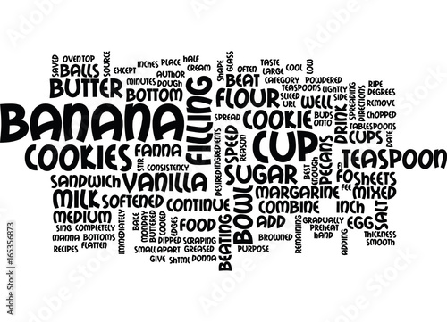 BEST RECIPES BANANA CREAM SANDWICH COOKIES Text Background Word Cloud Concept