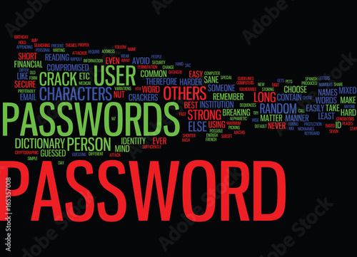 BEST PASSWORDS Text Background Word Cloud Concept