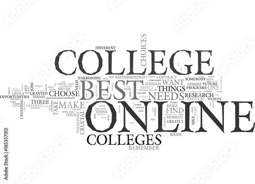 BEST ONLINE COLLEGE Text Background Word Cloud Concept