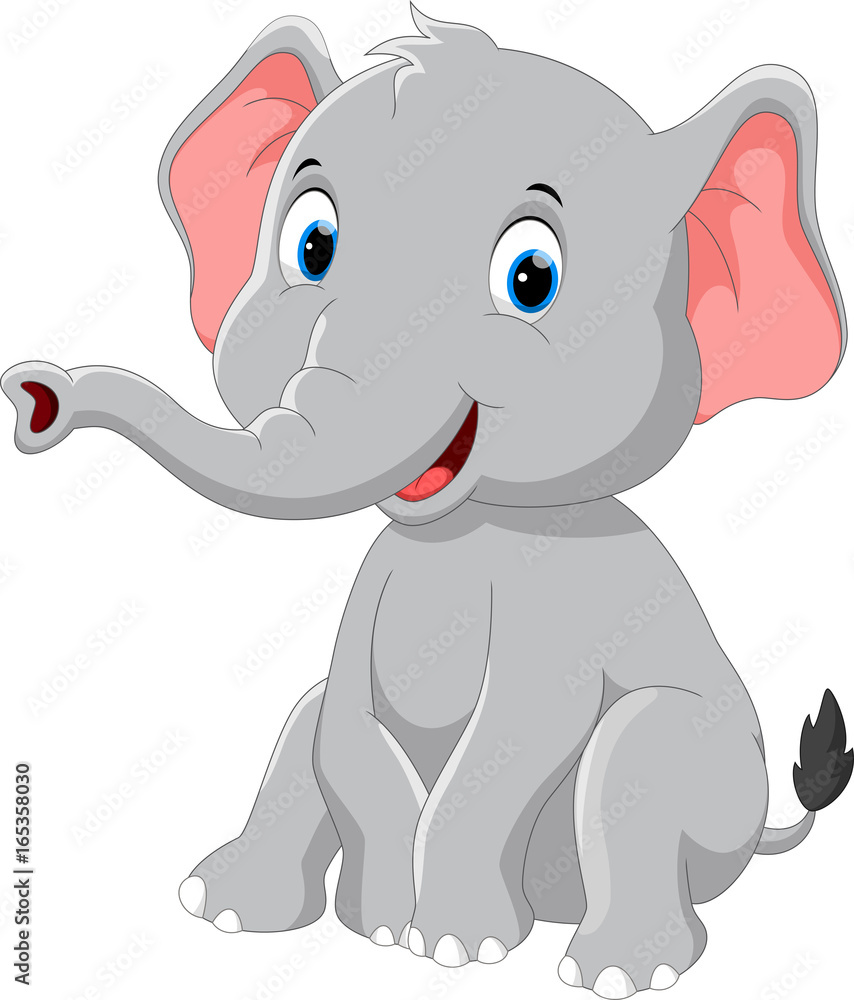 Happy elephant cartoon sitting Happy elephant cartoon sitting