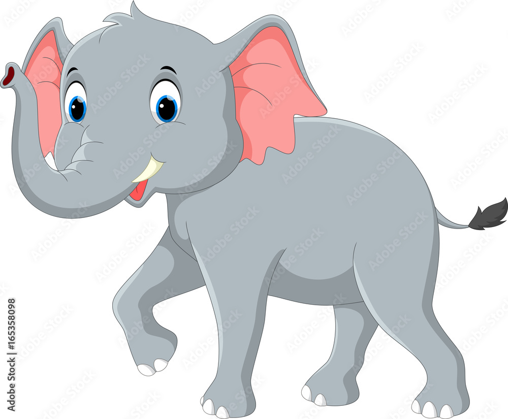 Naklejka premium Happy elephant cartoon