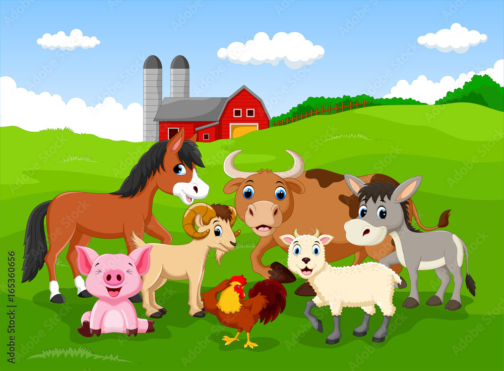 Farm background with animals Farm background with animals