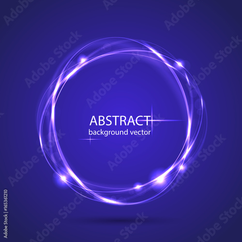 Vector abstract blue motion light effect background. Composition blurry particles and has bright lights.