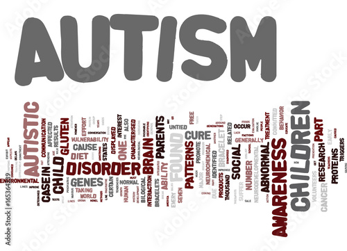 AUTISM THE MYSTERY Text Background Word Cloud Concept