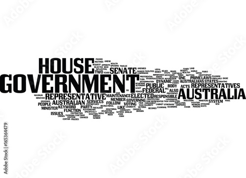 AUSTRALIA GOVERNMENT Text Background Word Cloud Concept