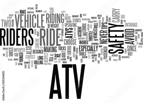 ATV SAFETY TIPS Text Background Word Cloud Concept