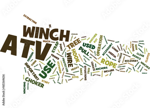 ATV WINCH Text Background Word Cloud Concept