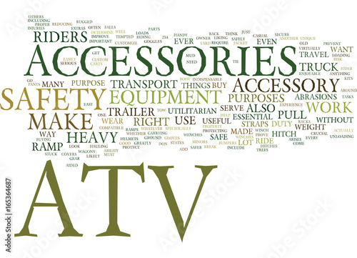 ATV ACCESSORIES Text Background Word Cloud Concept