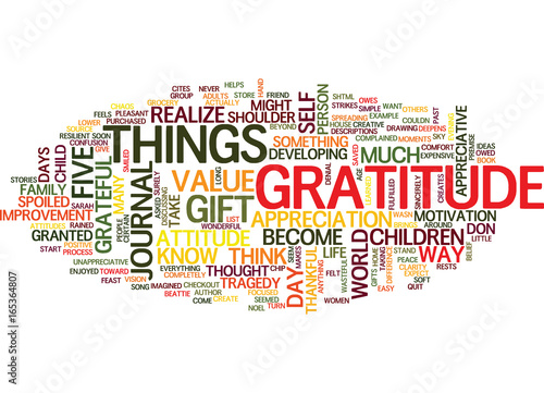 ATTITUDES AND GRATITUDE Text Background Word Cloud Concept