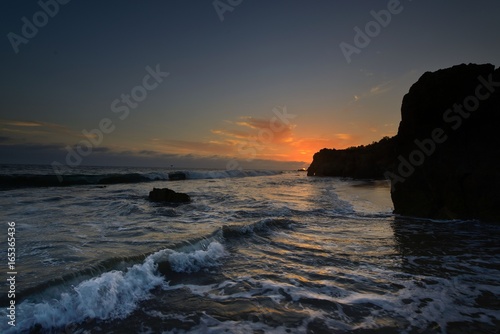 Sunset scene at the El Matador Beach  Malibu  California