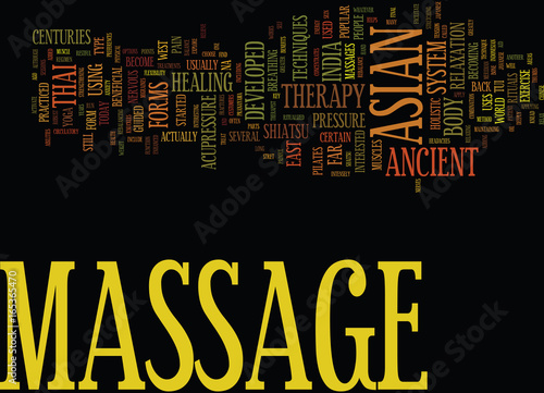 ASIAN MASSAGE THERAPY Text Background Word Cloud Concept