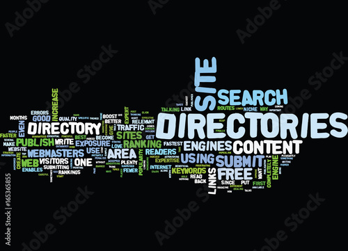 ARTICLE DIRECTORIES PLAY AN IMPORTANT ROLE IN SEO STRATEGY Text Background Word Cloud Concept