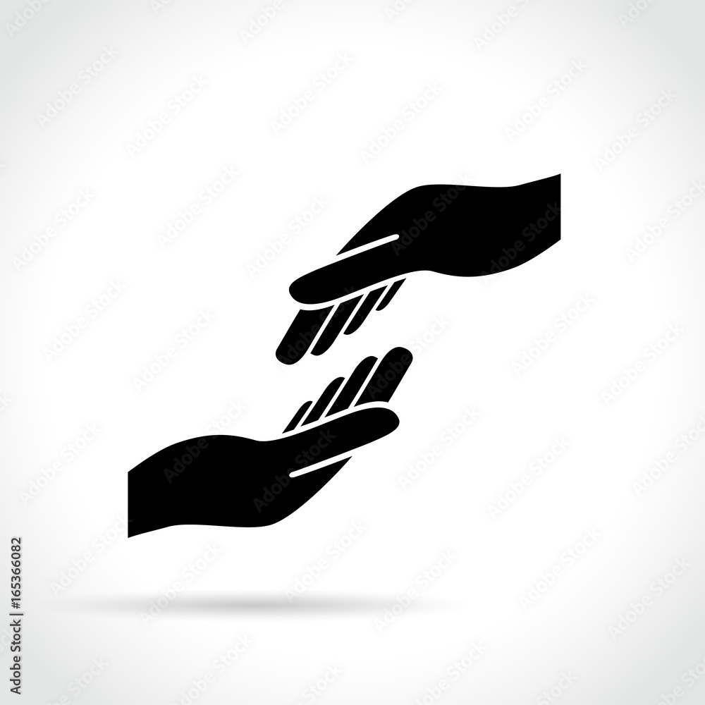 two hands icon on white background two hands icon on white background