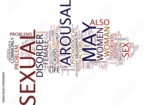 AROUSAL DISORDERS A CURSE TO ONE S SEX LIFE Text Background Word Cloud Concept