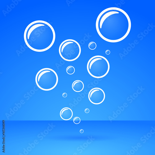 abstract bubbles on blue background