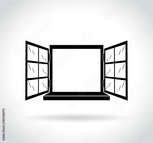 open window icon on white background
