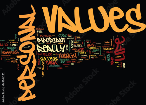 ARE YOUR PERSONAL VALUES ALIGNED WITH YOUR PATH TO SUCCESS Text Background Word Cloud Concept