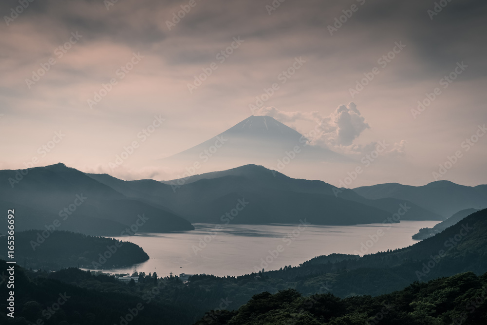 Mountain Fuji with cloudy in summer season