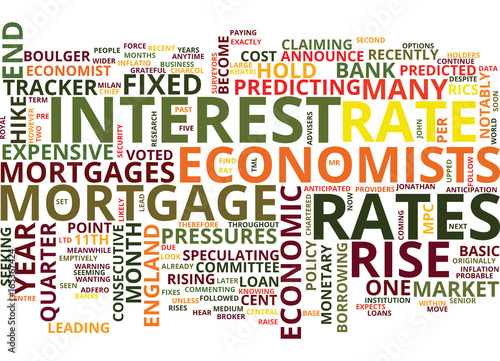 ARE RATES SET FOR A HIKE Text Background Word Cloud Concept