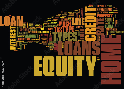Z TYPES OF HOME EQUITY LOANS Text Background Word Cloud Concept