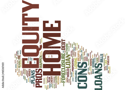 Z HOME EQUITY LOANS PROS AND CONS Text Background Word Cloud Concept