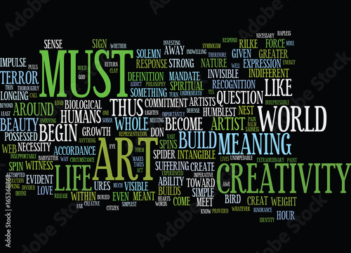 YOU MUST BE AN ARTIST Text Background Word Cloud Concept