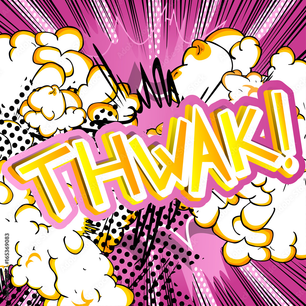 Thwak! - Vector illustrated comic book style expression.