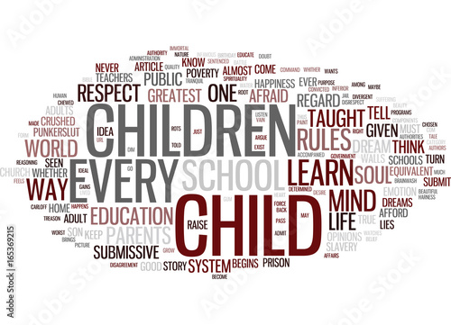 THE LIFE OF A CHILD Text Background Word Cloud Concept